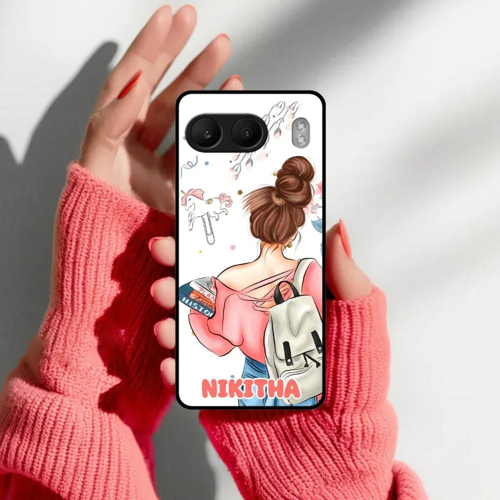 Girl With Book Glossy Metal Case Cover For OnePlus - ShopOnCliQ