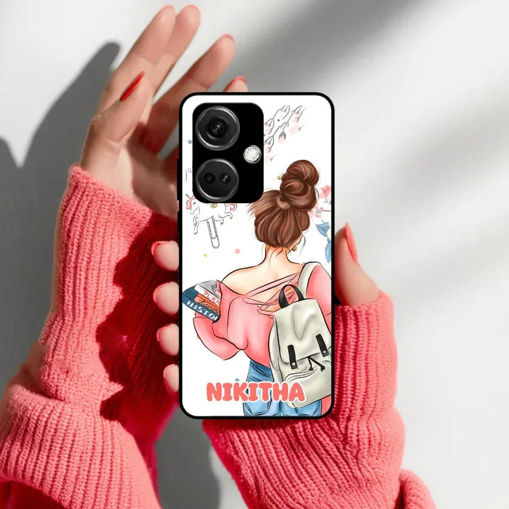 Girl With Book Glossy Metal Case Cover For OnePlus - ShopOnCliQ