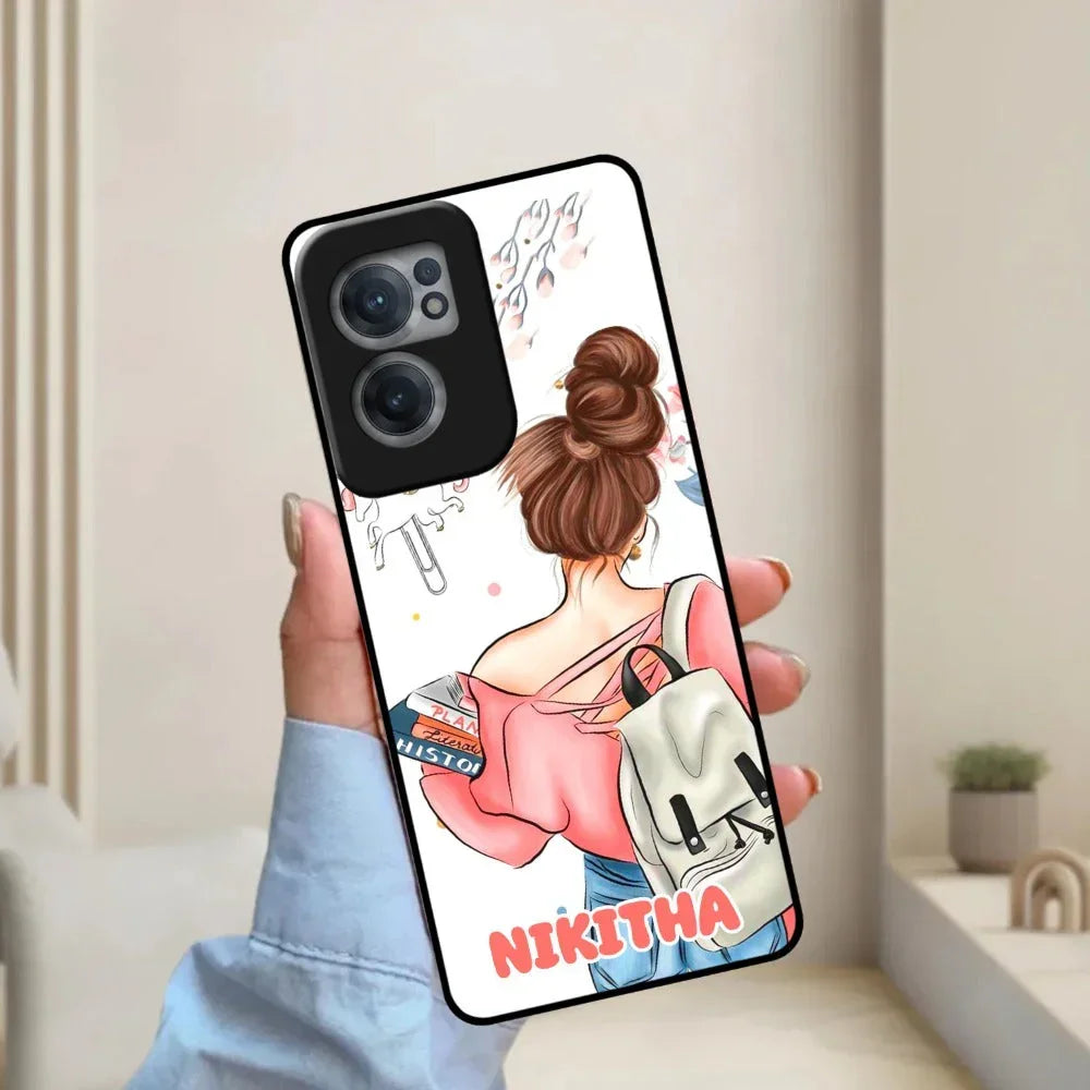 Girl With Book Glossy Metal Case Cover For OnePlus - ShopOnCliQ