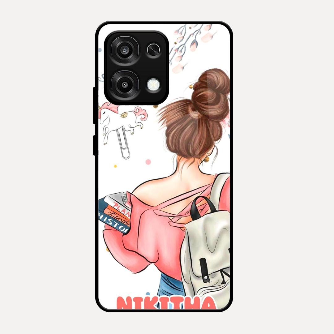 Girl With Book Glossy Metal Case Cover For Oppo F31 5G