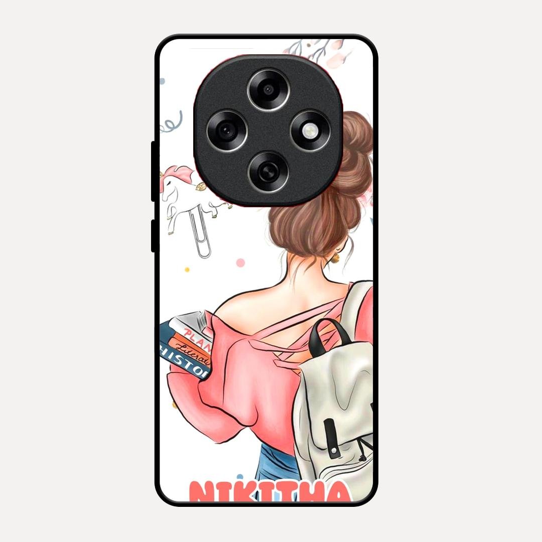 Girl With Book Glossy Metal Case Cover For Oppo F31 Pro 5G