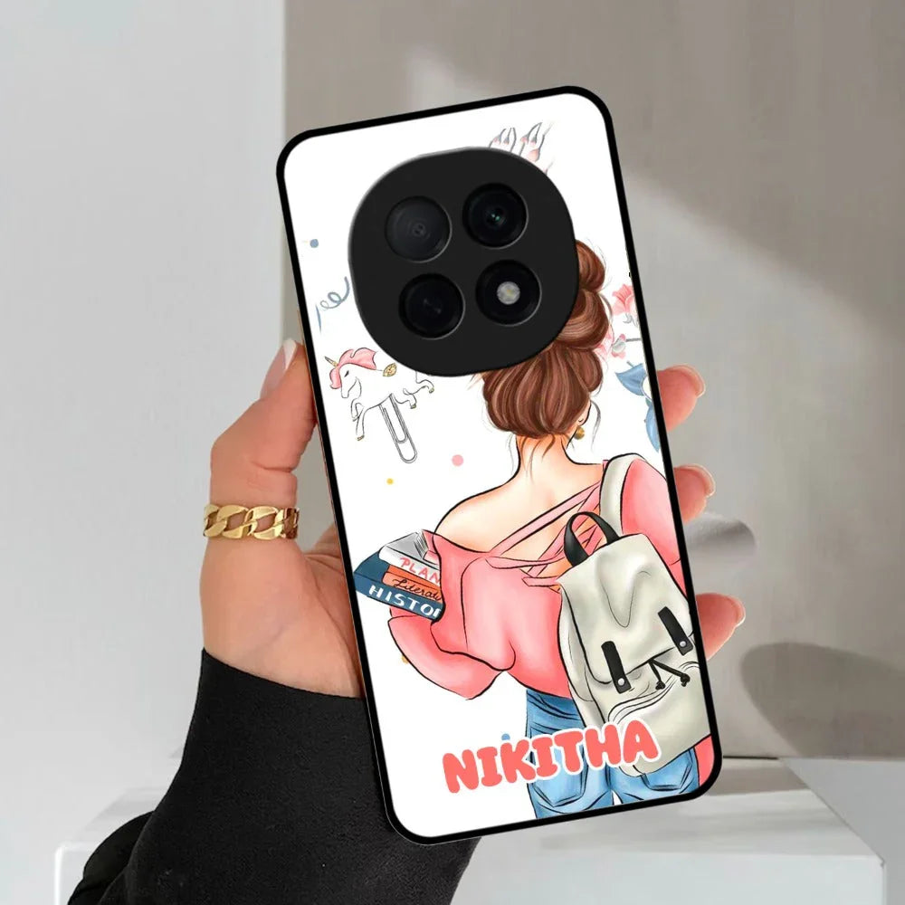 Girl With Book Glossy Metal Case Cover For Oppo - ShopOnCliQ