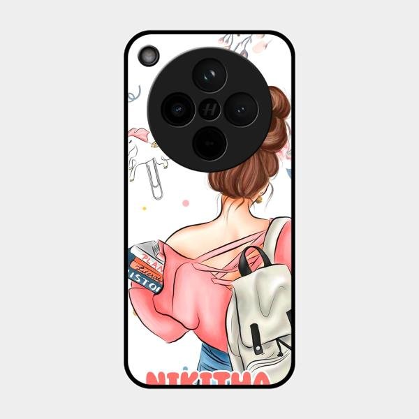 Girl With Book Glossy Metal Case Cover For Oppo Find X8 5G