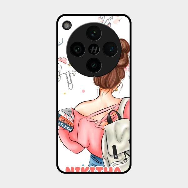 Girl With Book Glossy Metal Case Cover For Oppo Find X8 Pro 5G