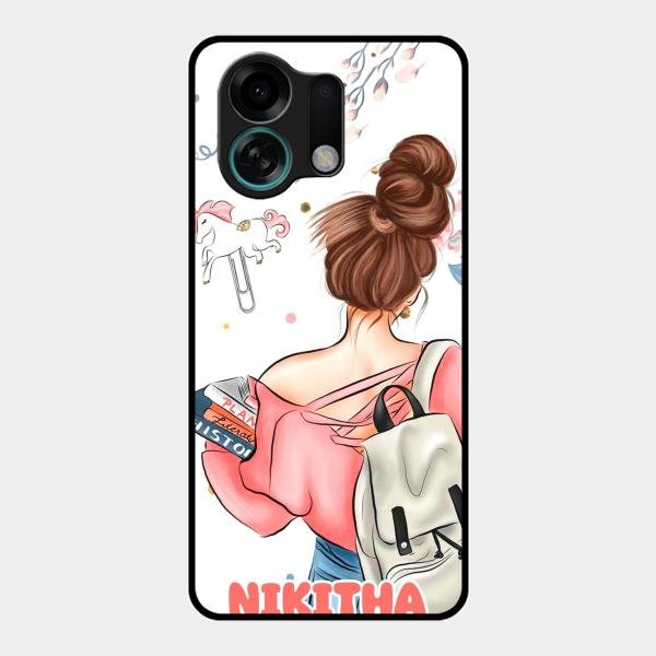 Girl With Book Glossy Metal Case Cover For Oppo K13 Turbo 5G