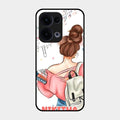 Girl With Book Glossy Metal Case Cover For Oppo Reno 13 5G