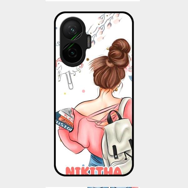Girl With Book Glossy Metal Case Cover For Poco F7 5G