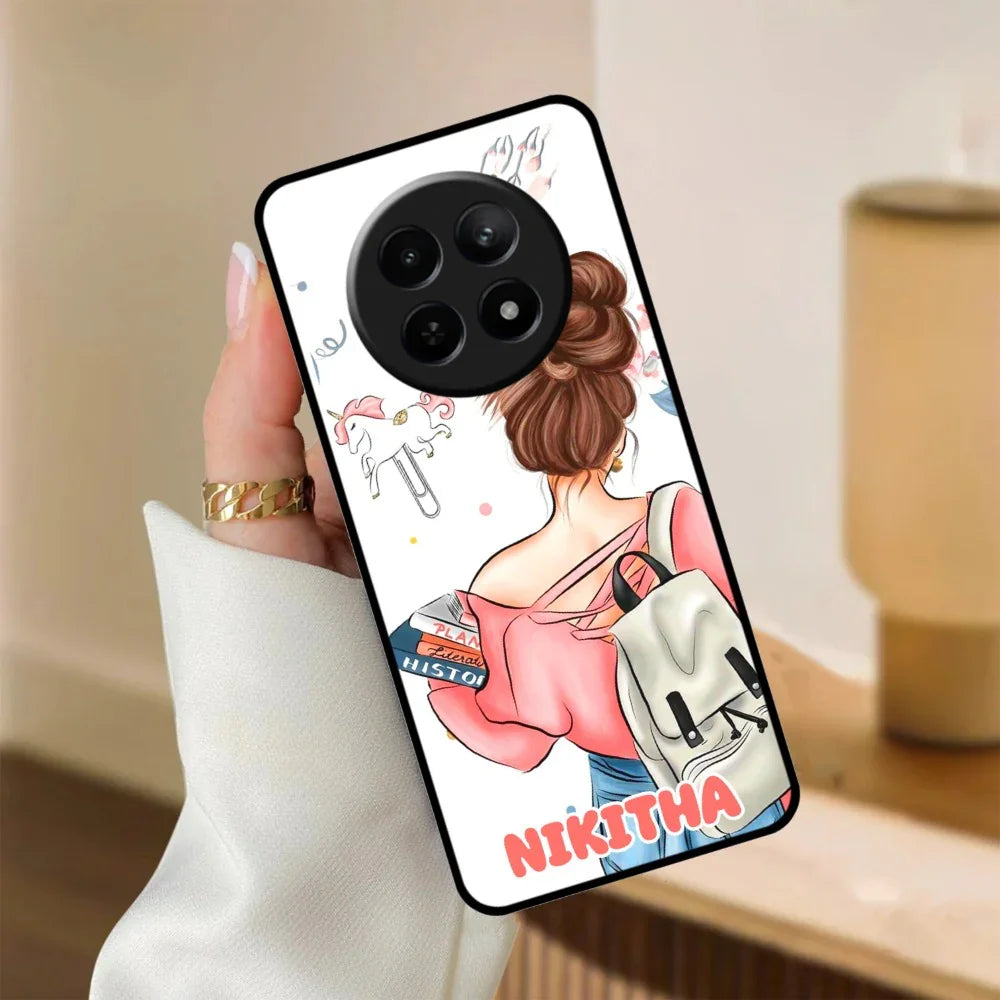 Girl With Book Glossy Metal Case Cover For Realme - ShopOnCliQ