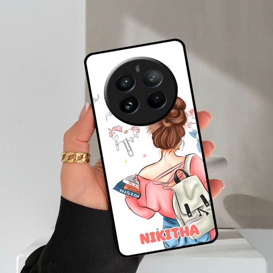 Girl With Book Glossy Metal Case Cover For Realme