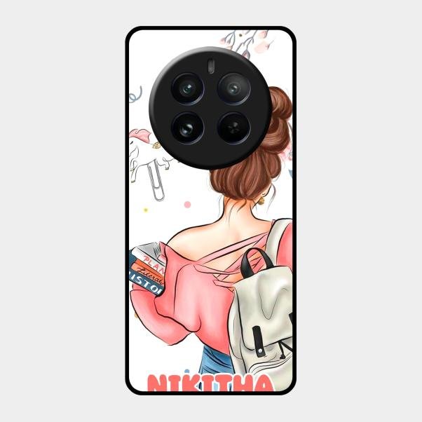 Girl With Book Glossy Metal Case Cover For Realme 12 Pro 5G
