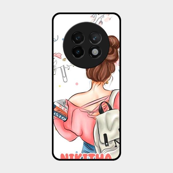 Girl With Book Glossy Metal Case Cover For Realme 13 Plus 5G