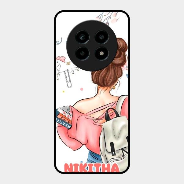 Girl With Book Glossy Metal Case Cover For Realme 13 Pro 5G