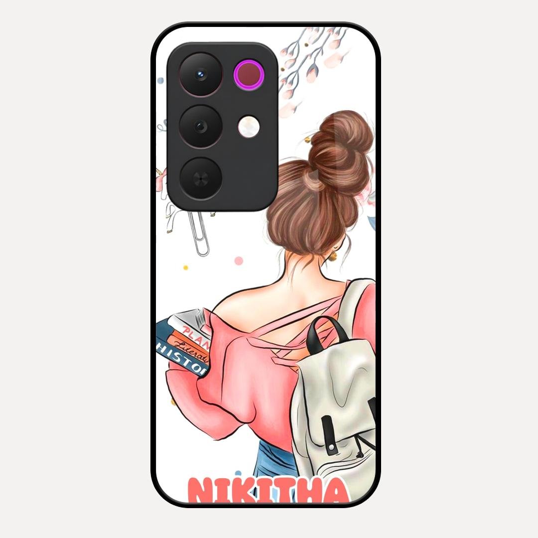 Girl With Book Glossy Metal Case Cover For Realme 15X 5G