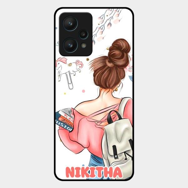 Girl With Book Glossy Metal Case Cover For Realme 9 Pro 5G