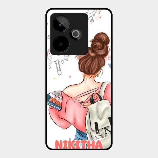 Girl With Book Glossy Metal Case Cover For Realme Gt 7T 5G