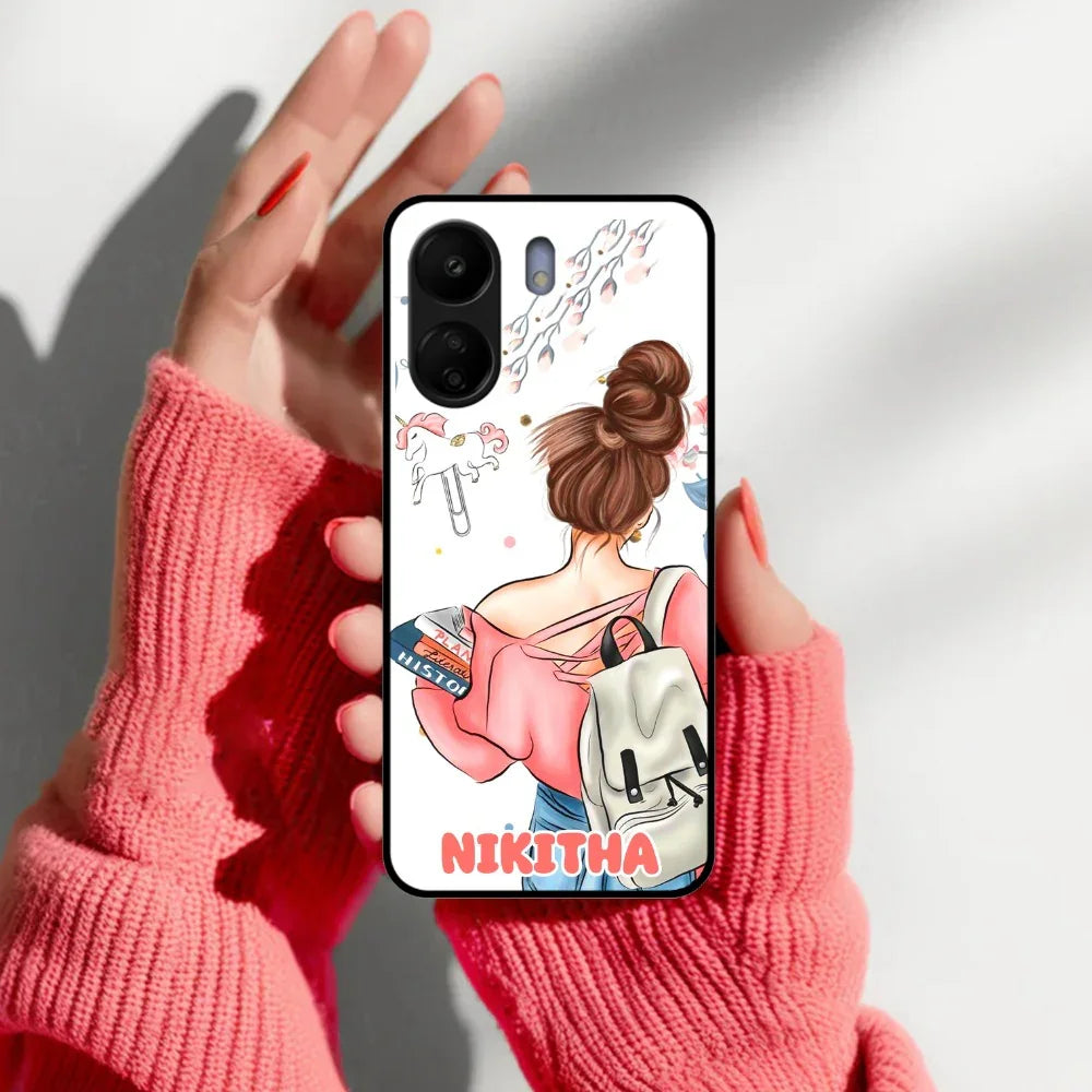 Girl With Book Glossy Metal Case Cover For Redmi - ShopOnCliQ