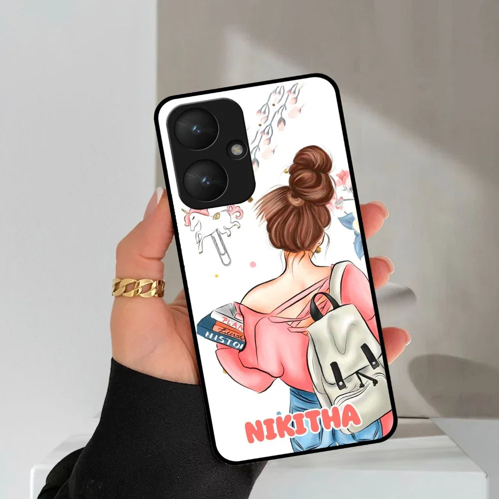 Girl With Book Glossy Metal Case Cover For Redmi - ShopOnCliQ