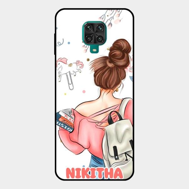 Girl With Book Glossy Metal Case Cover For Redmi Note 10 Lite