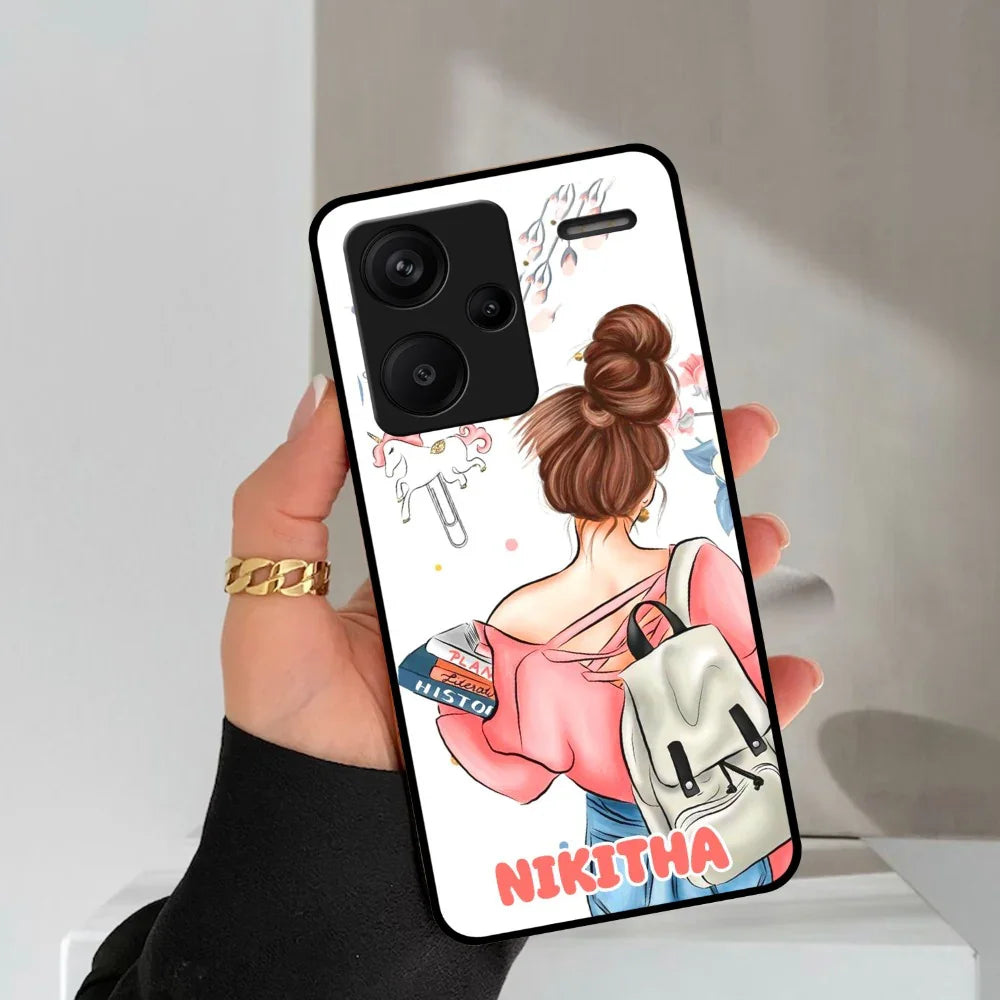 Girl With Book Glossy Metal Case Cover For Redmi - ShopOnCliQ