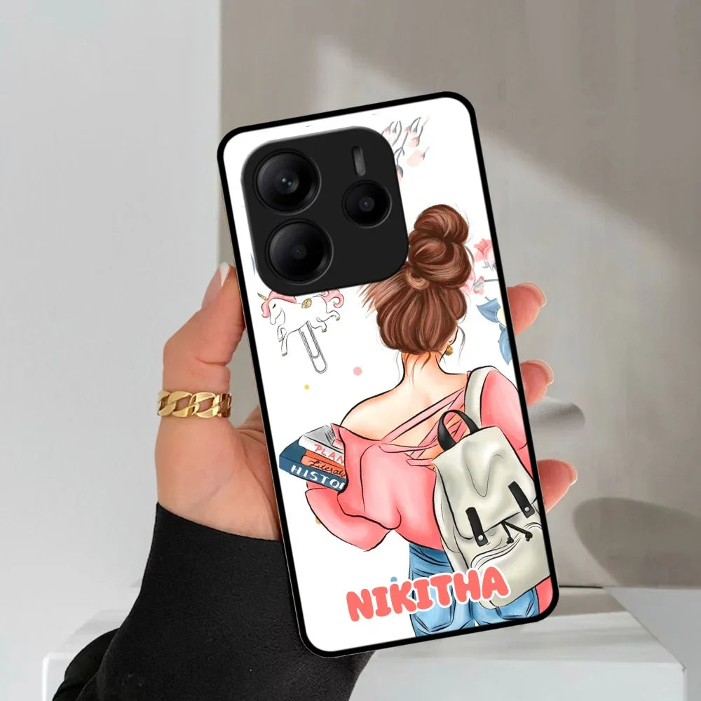 Girl With Book Glossy Metal Case Cover For Redmi - ShopOnCliQ