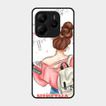 Girl With Book Glossy Metal Case Cover For Redmi Note 14 5G