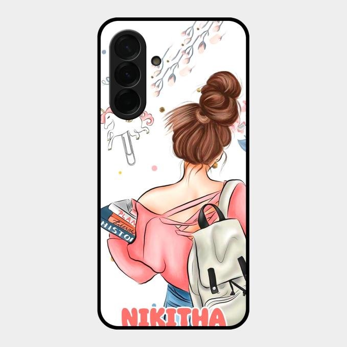 Girl With Book Glossy Metal Case Cover For Samsung Galaxy A26 5G