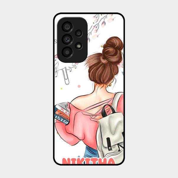 Girl With Book Glossy Metal Case Cover For Samsung Galaxy A53 5G