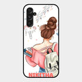 Girl With Book Glossy Metal Case Cover For Samsung Galaxy M34 5G