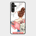 Girl With Book Glossy Metal Case Cover For Samsung Galaxy M55 5G