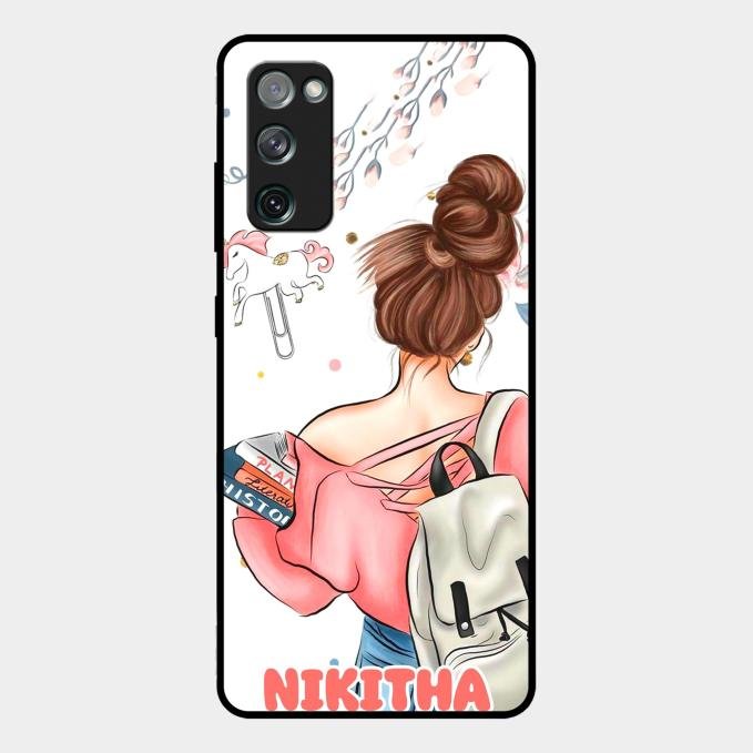 Girl With Book Glossy Metal Case Cover For Samsung Galaxy S20 Fe 5G
