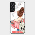 Girl With Book Glossy Metal Case Cover For Samsung Galaxy S21