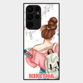 Girl With Book Glossy Metal Case Cover For Samsung Galaxy S22 Ultra 5G