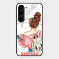 Girl With Book Glossy Metal Case Cover For Samsung Galaxy S23 5G