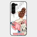 Girl With Book Glossy Metal Case Cover For Samsung Galaxy S23 Plus 5G
