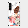Girl With Book Glossy Metal Case Cover For Samsung Galaxy S24 Plus 5G