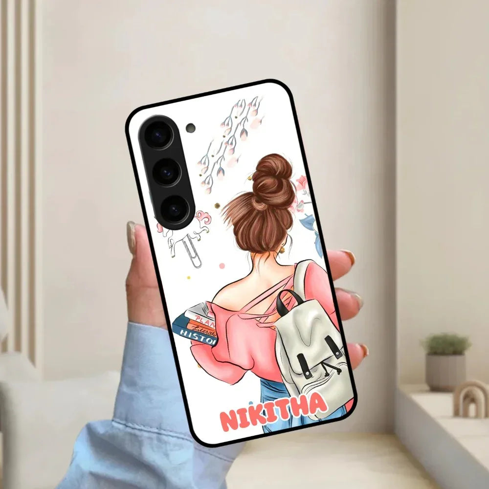 Girl With Book Glossy Metal Case Cover For Samsung - ShopOnCliQ