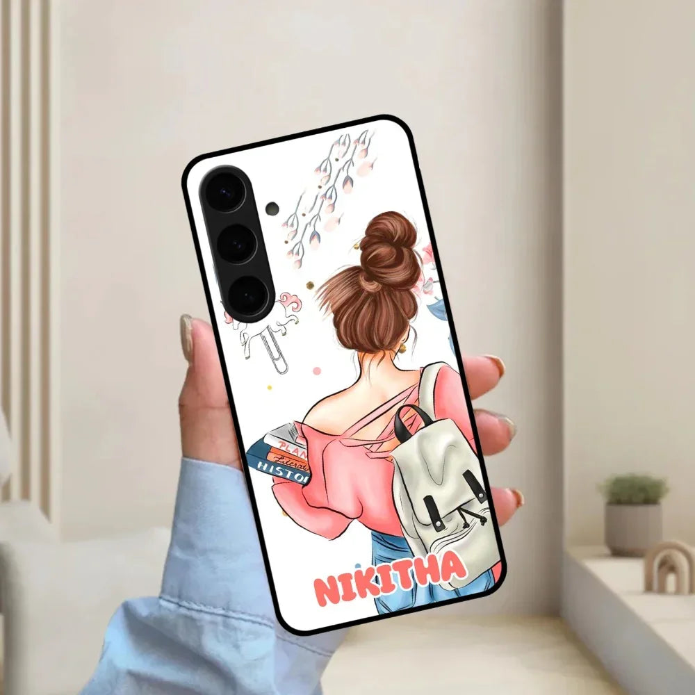 Girl With Book Glossy Metal Case Cover For Samsung - ShopOnCliQ