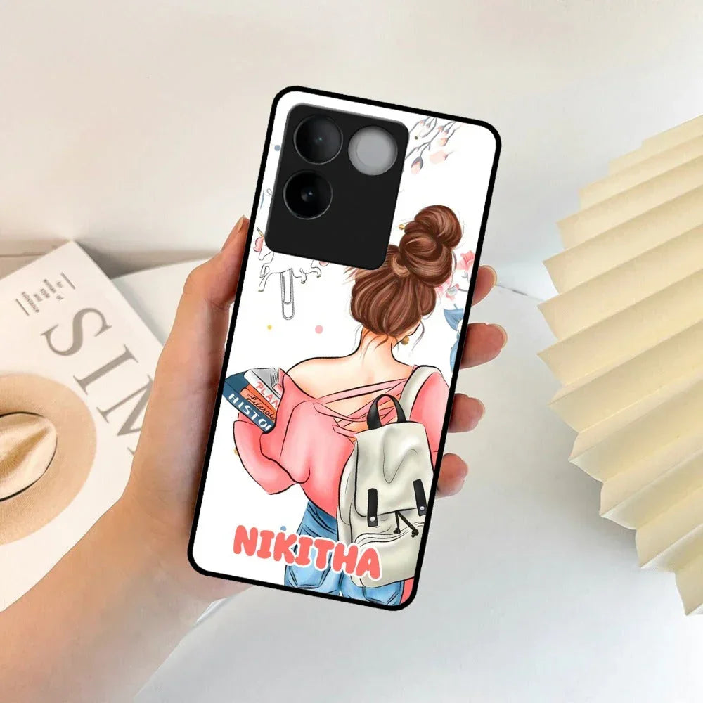 Girl With Book Glossy Metal Case Cover For Vivo - ShopOnCliQ