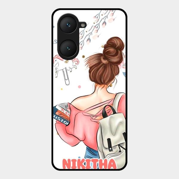 Girl With Book Glossy Metal Case Cover For Vivo T3 Lite 5G