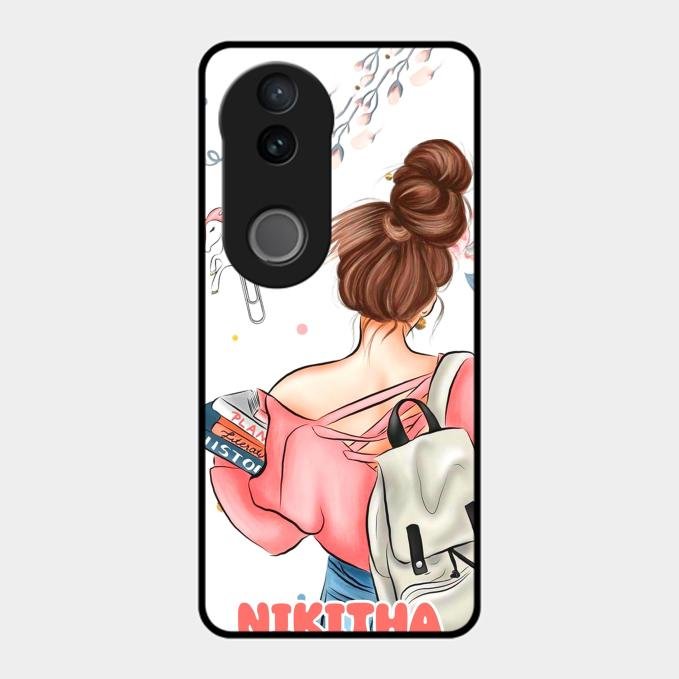 Girl With Book Glossy Metal Case Cover For Vivo T4R 5G