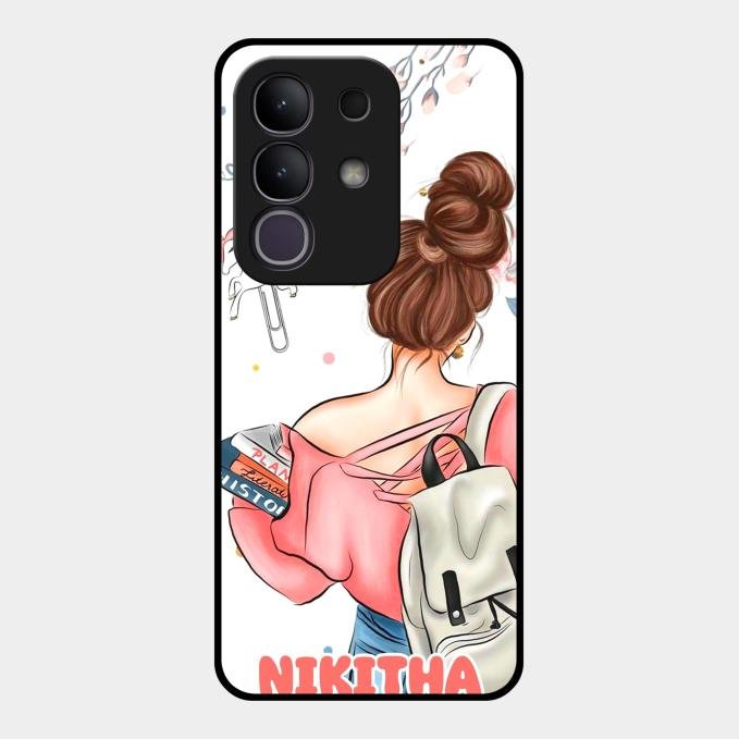Girl With Book Glossy Metal Case Cover For Vivo T4X 5G