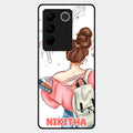 Girl With Book Glossy Metal Case Cover For Vivo V27 5G