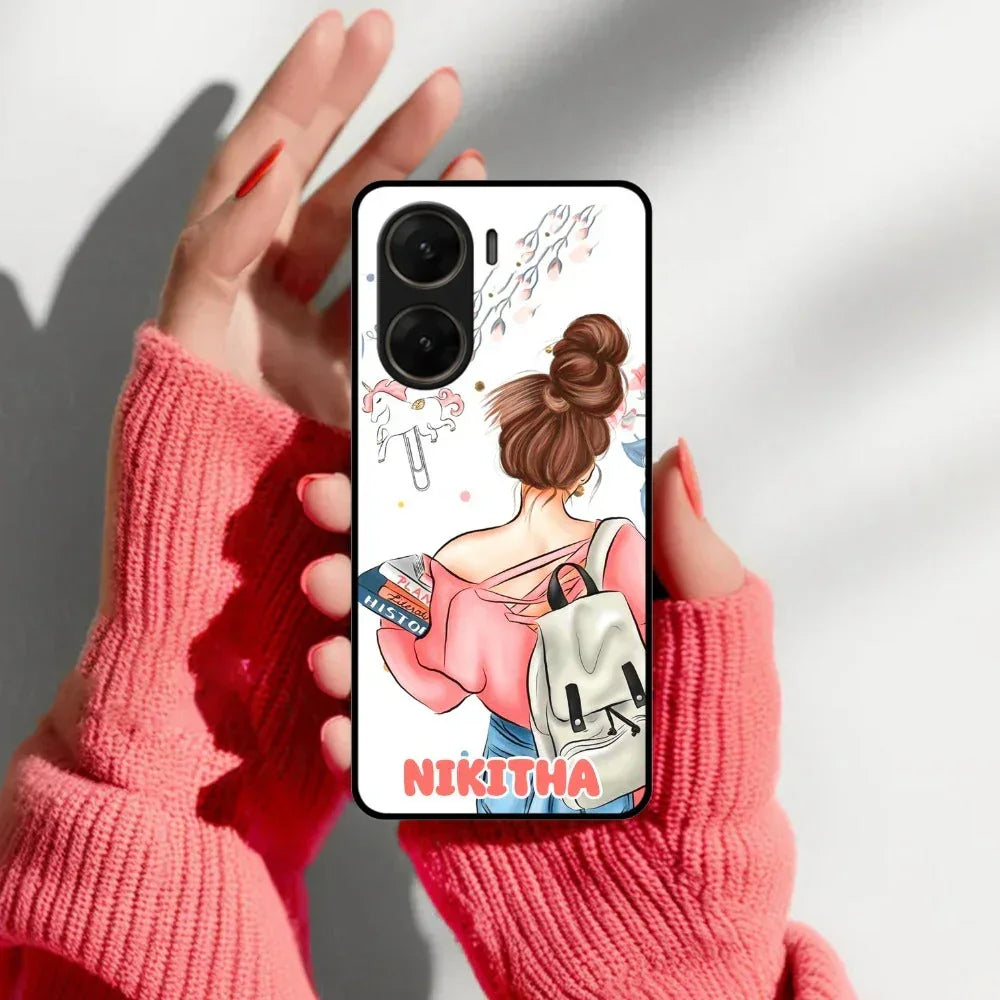 Girl With Book Glossy Metal Case Cover For Vivo - ShopOnCliQ