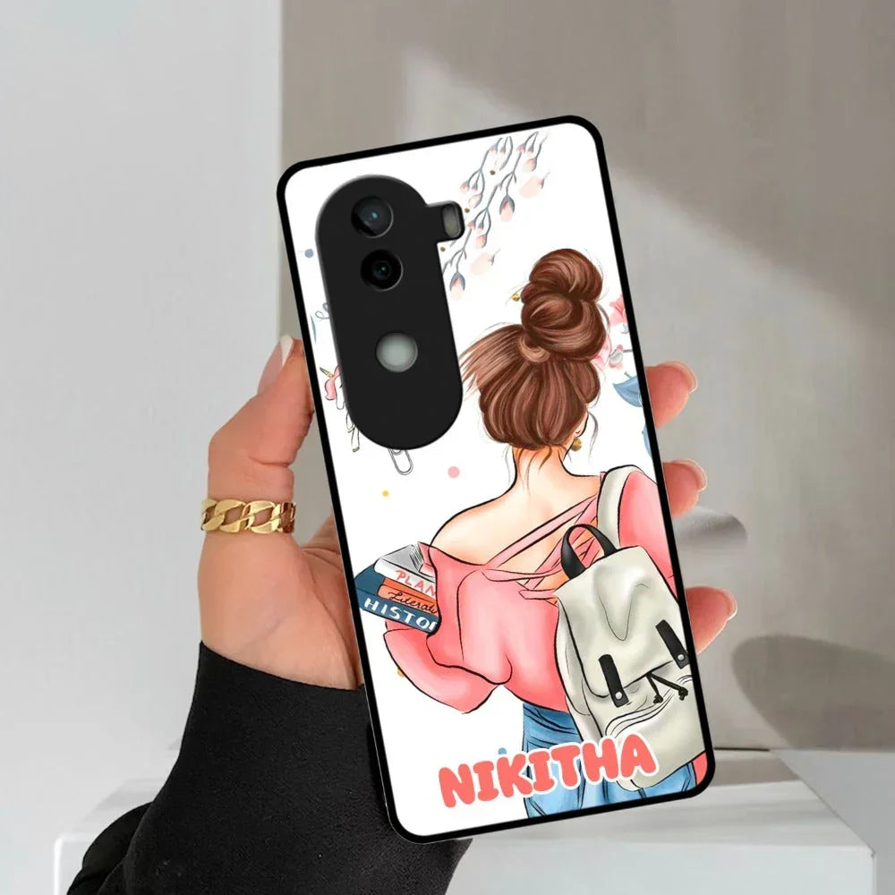 Girl With Book Glossy Metal Case Cover For Vivo - ShopOnCliQ