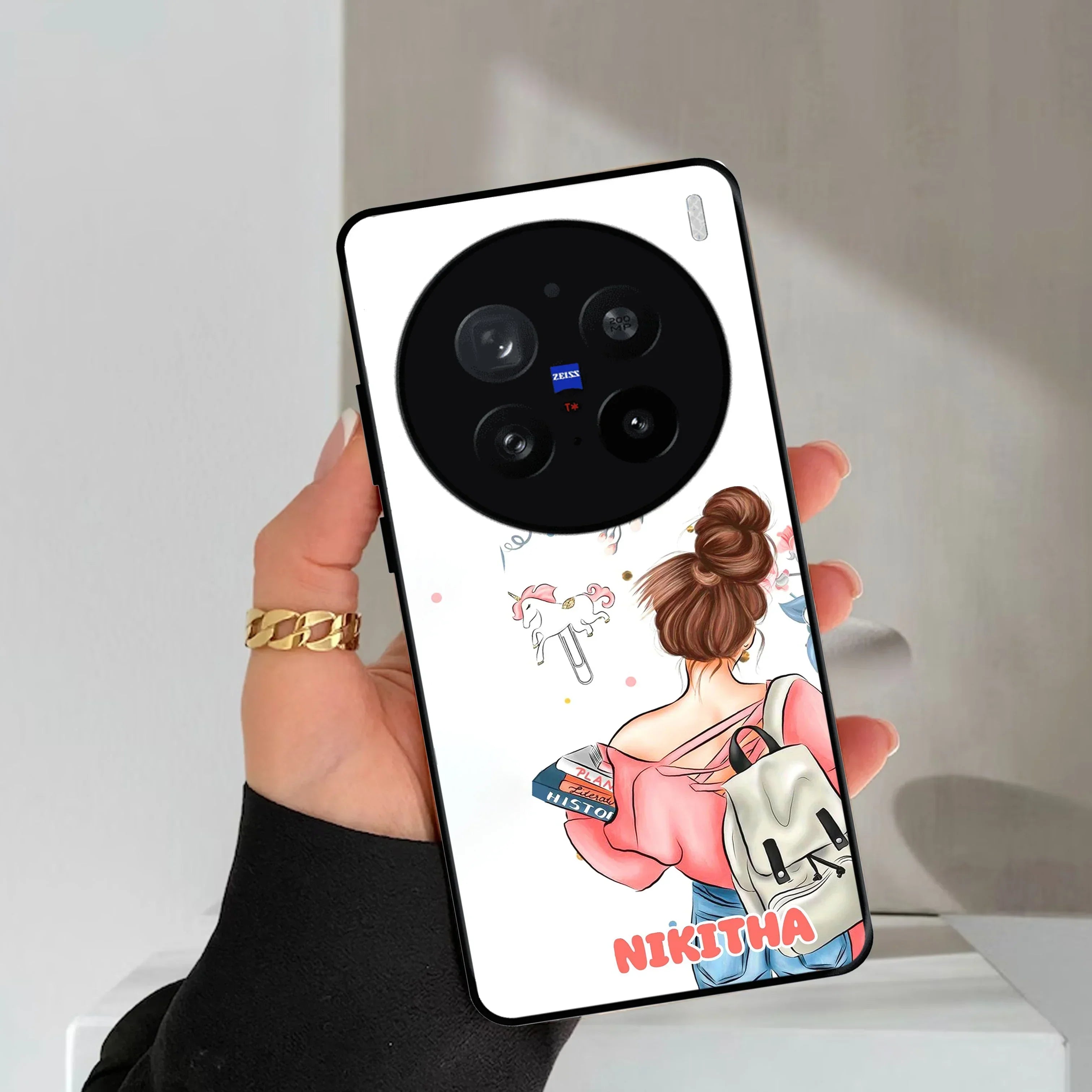 Girl With Book Glossy Metal Case Cover For Vivo - ShopOnCliQ