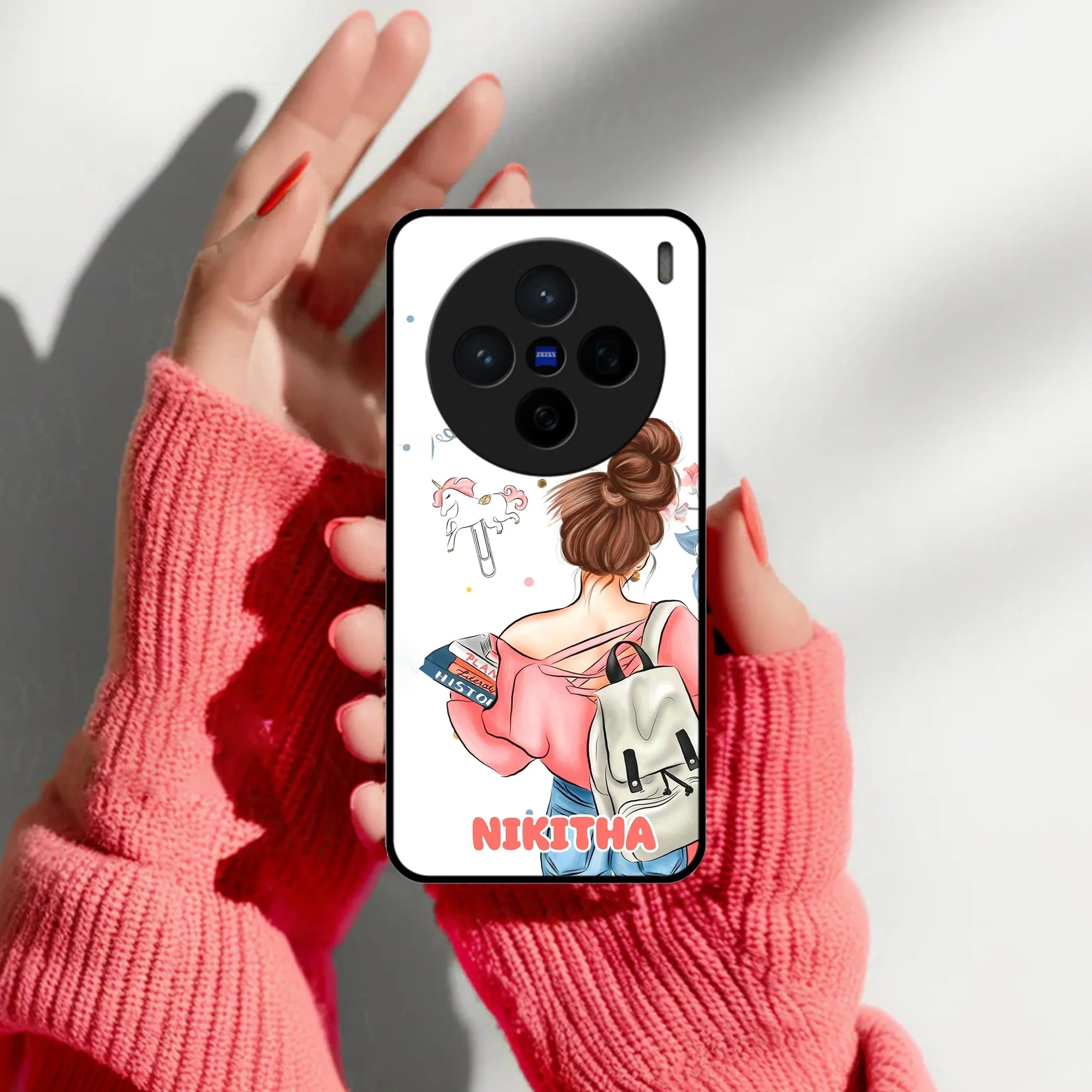 Girl With Book Glossy Metal Case Cover For Vivo - ShopOnCliQ