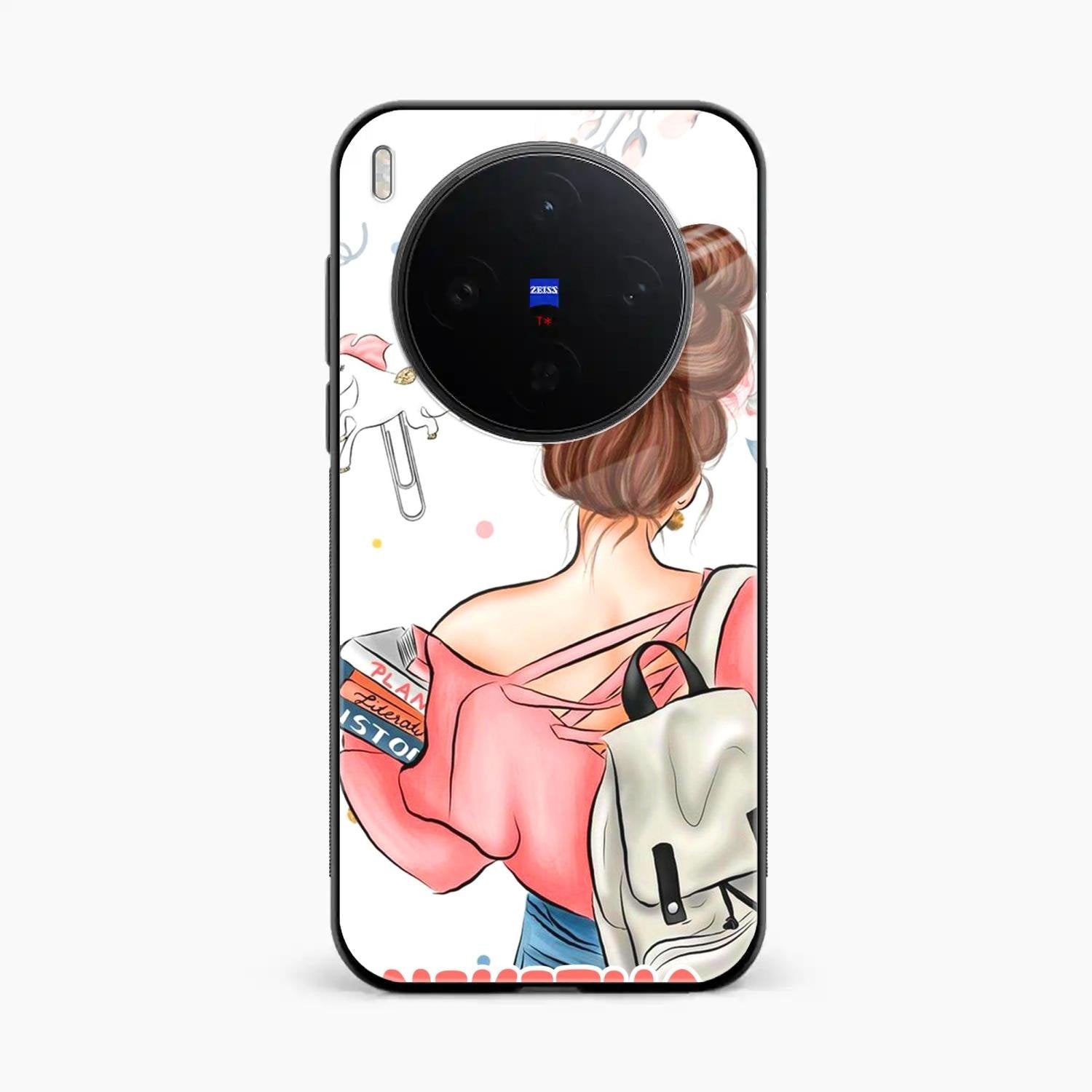 Girl With Book Glossy Metal Case Cover For Vivo X300 5G