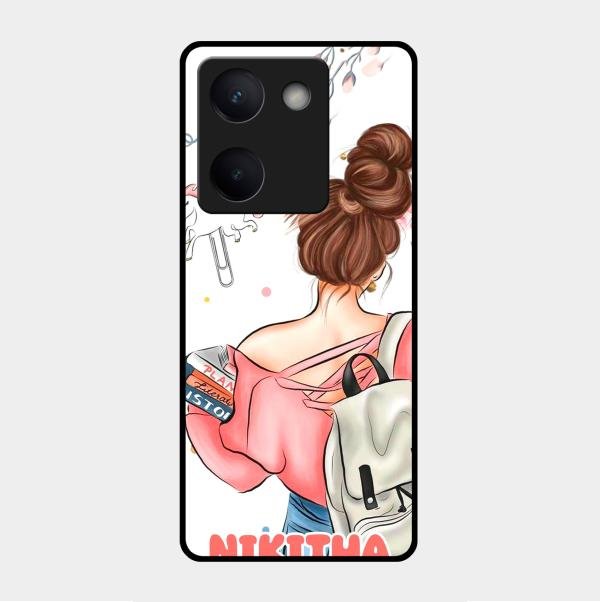 Girl With Book Glossy Metal Case Cover For Vivo Y200 Pro 5G