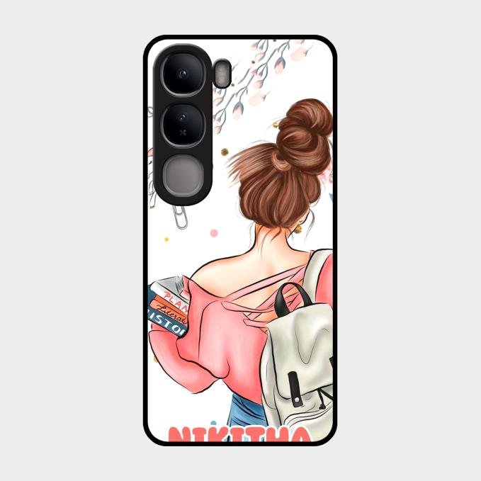 Girl With Book Glossy Metal Case Cover For Vivo Y300 5G