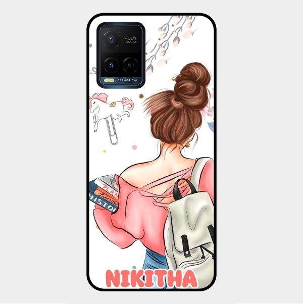Girl With Book Glossy Metal Case Cover For Vivo Y33T